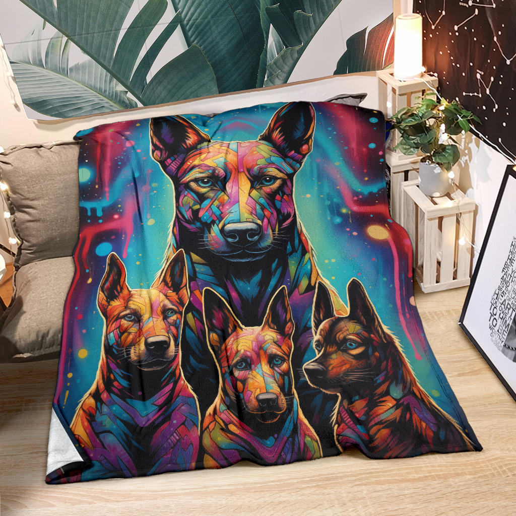 Belgian Malinois Blanket, Trippy Psychedelics Belgian Malinois  Fleece Blanket, Belgian Malinois Throw Blanket, Belgian Malinois Gifts