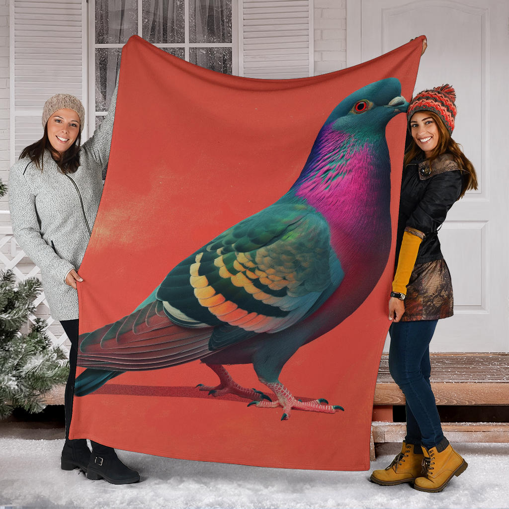 Pigeon Blanket, Trippy Psychedelics Pigeon Fleece Blanket, Pigeon Throw Blanket, Pigeon Gifts