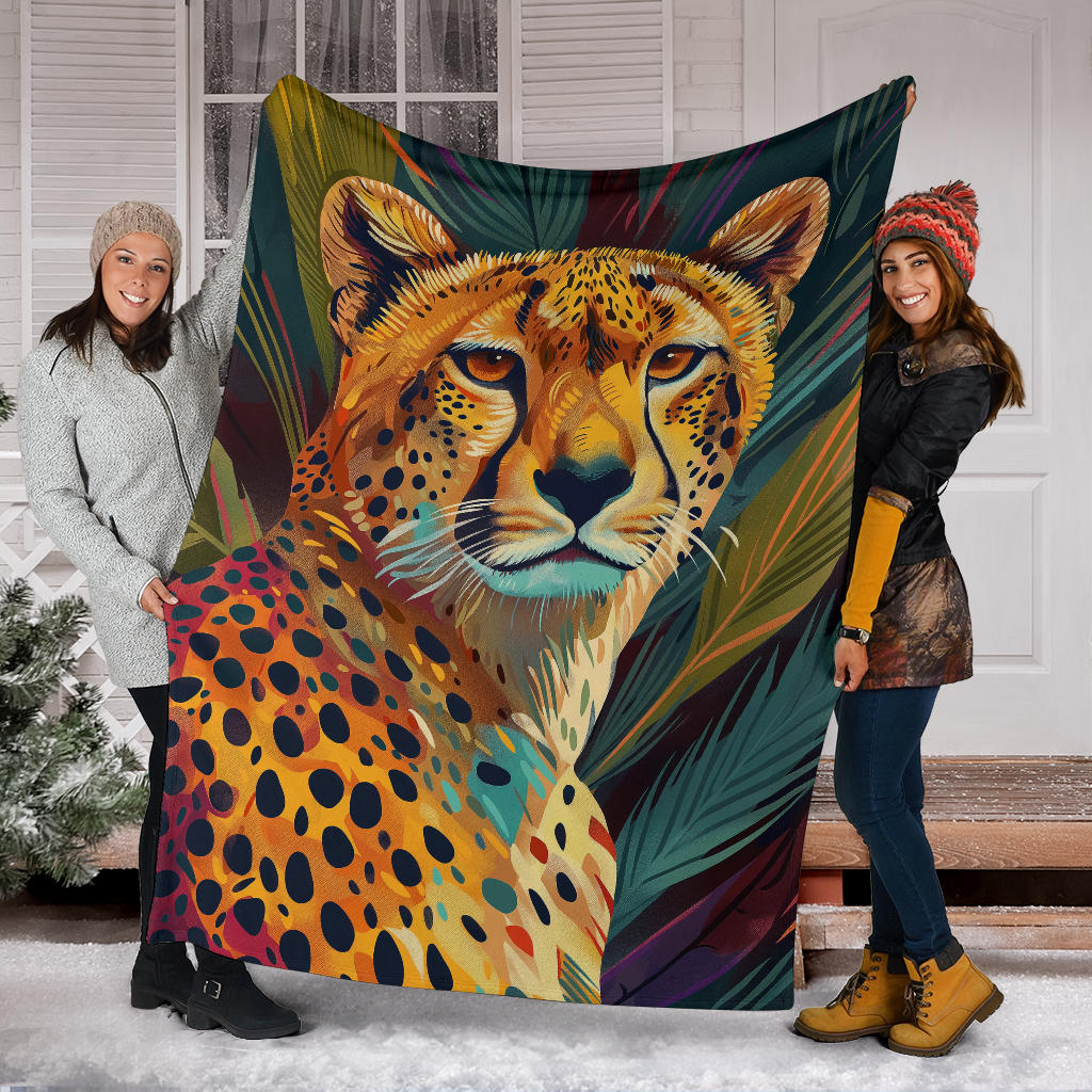 Cheetah Blanket, Trippy Psychedelics Cheetah Fleece Blanket, Cheetah Throw Blanket, Cheetah Gifts