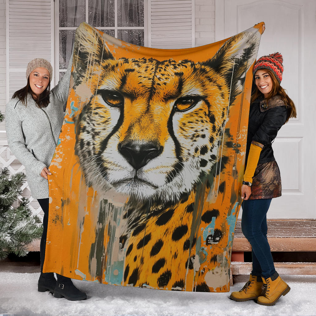 Cheetah Blanket, Trippy Psychedelics Cheetah Fleece Blanket, Cheetah Throw Blanket, Cheetah Gifts