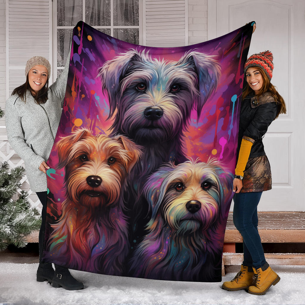 Glen of Imaal Terrier Blanket, Trippy Psychedelics Glen of Imaal Terrier Fleece Blanket, Glen of Imaal Terrier Throw Blanket, Glen of Imaal Terrier Gifts