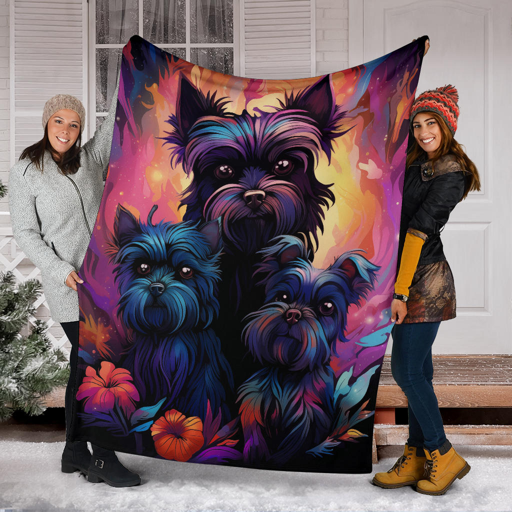 Affenpinscher Blanket, Trippy Psychedelics Affenpinscher Fleece Blanket, Affenpinscher Throw Blanket, Affenpinscher Gifts