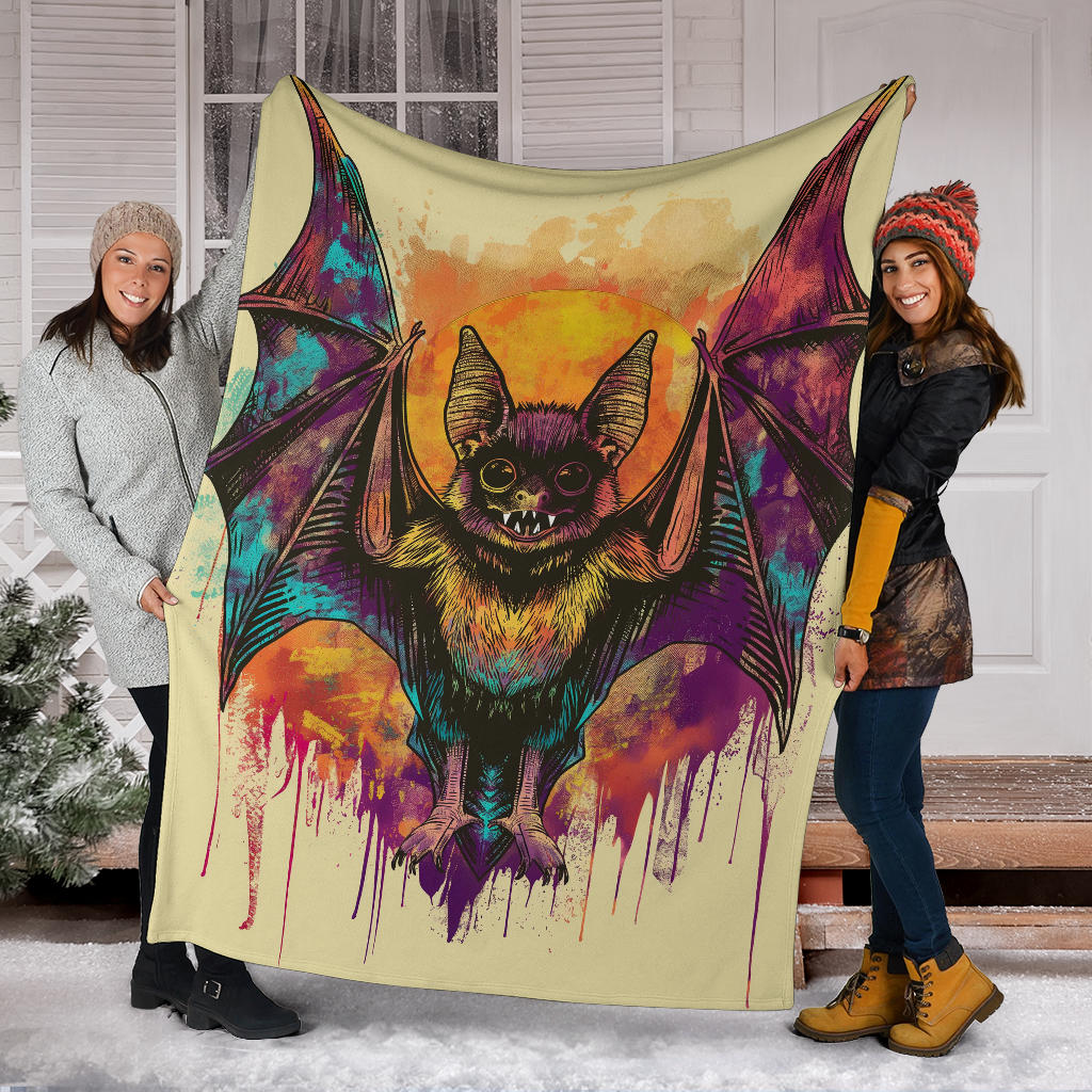 Bat animal Blanket, Trippy Psychedelics Bat animal Fleece Blanket, Bat animal Throw Blanket, Bat animal Gifts