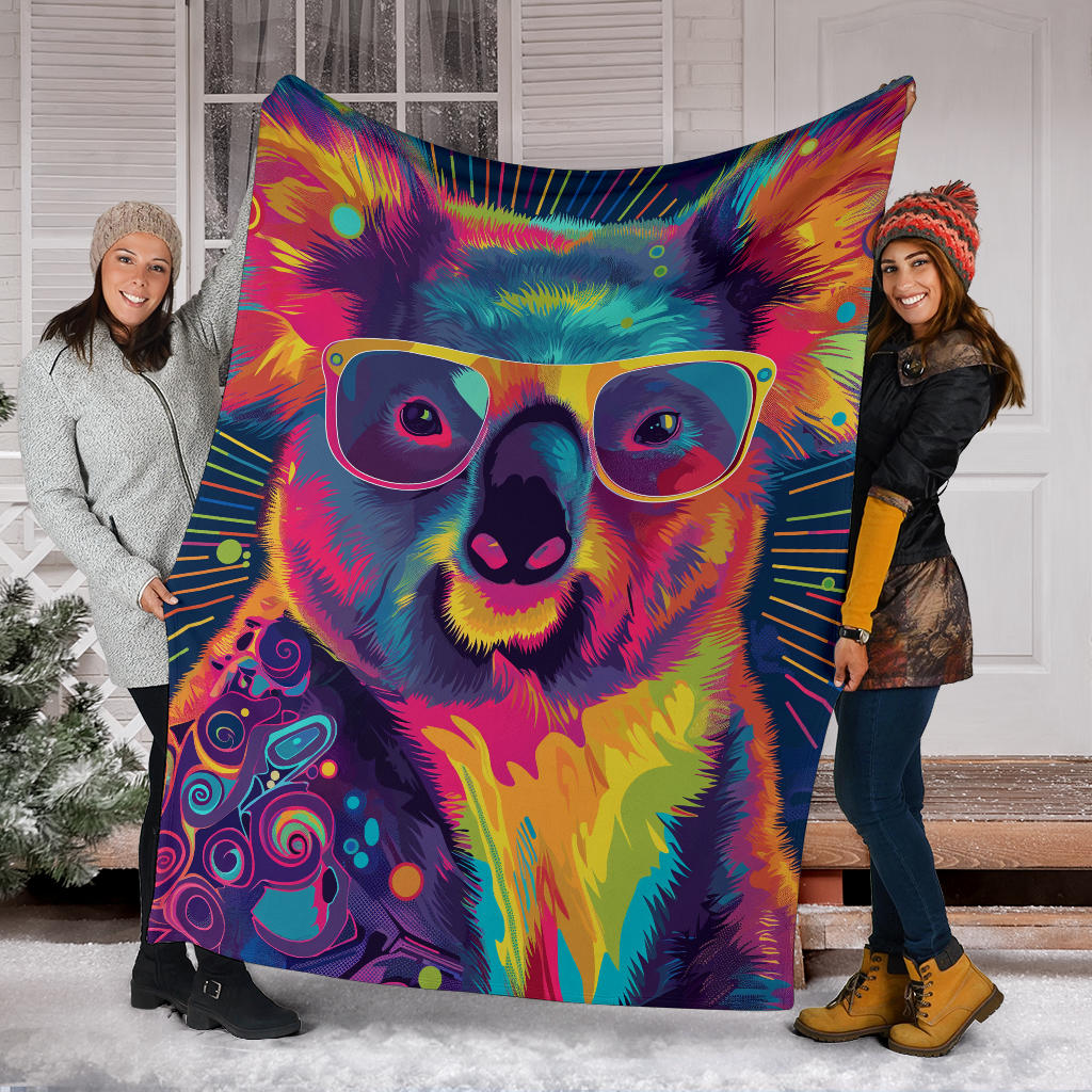 Koala animal Blanket, Trippy Psychedelics Koala animal Fleece Blanket, Koala animal Throw Blanket, Koala animal Gifts