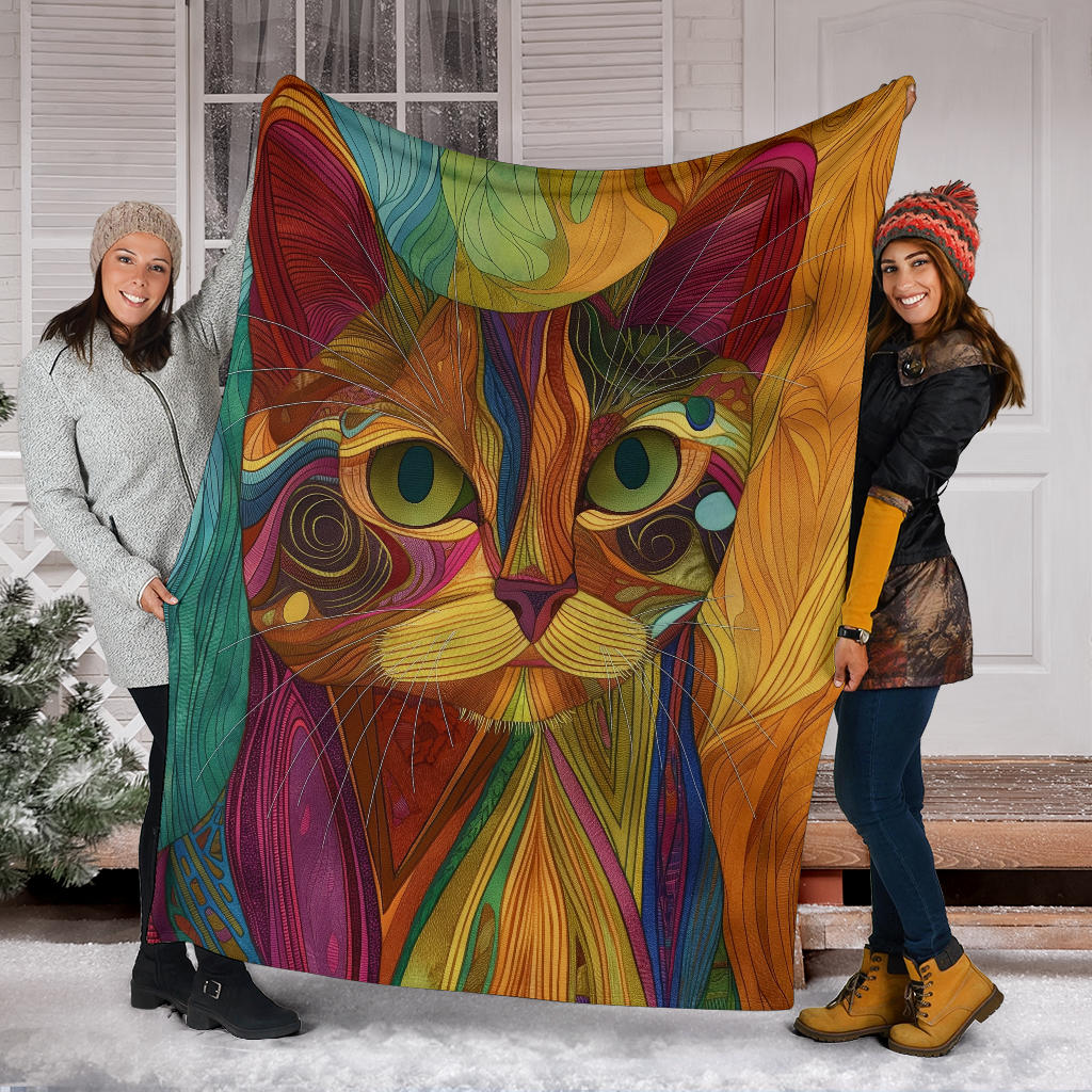 American Wirehair cat Blanket, Trippy Psychedelics American Wirehair cat Fleece Blanket, American Wirehair cat Throw Blanket, American Wirehair cat Gifts