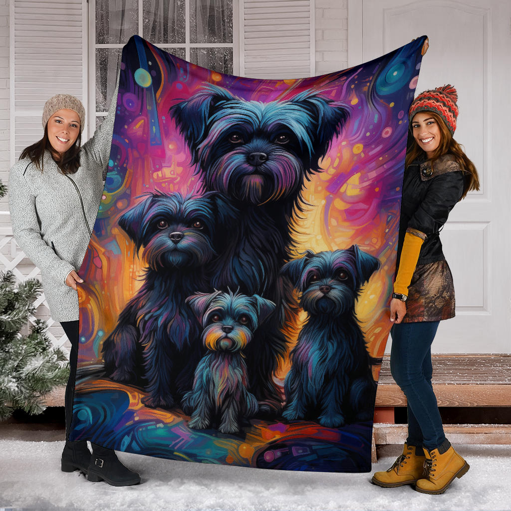 Affenpinscher Blanket, Trippy Psychedelics Affenpinscher Fleece Blanket, Affenpinscher Throw Blanket, Affenpinscher Gifts