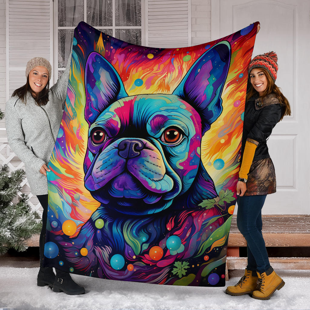 French Bulldog Blanket, French Bulldog Trippy Blanket, French Bulldog Gifts,French Bulldog Throw Blanket