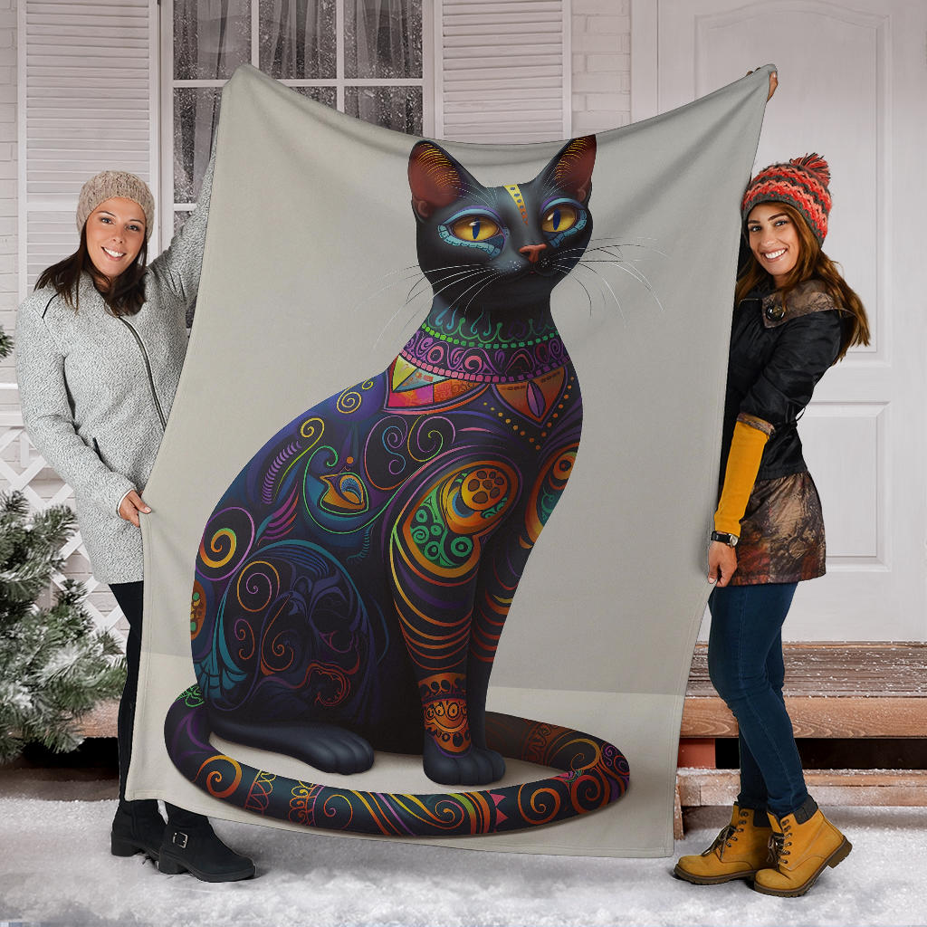 Korat cat Blanket, Trippy Psychedelics Korat cat Fleece Blanket, Korat cat Throw Blanket, Korat cat Gifts