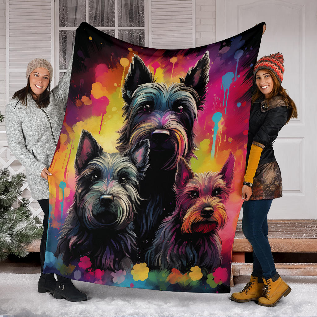 Irish Scottish Terrie Blanket, Trippy Psychedelics Irish Scottish Terrie Fleece Blanket, Irish Scottish Terrie Throw Blanket, Irish Scottish Terrie Gifts