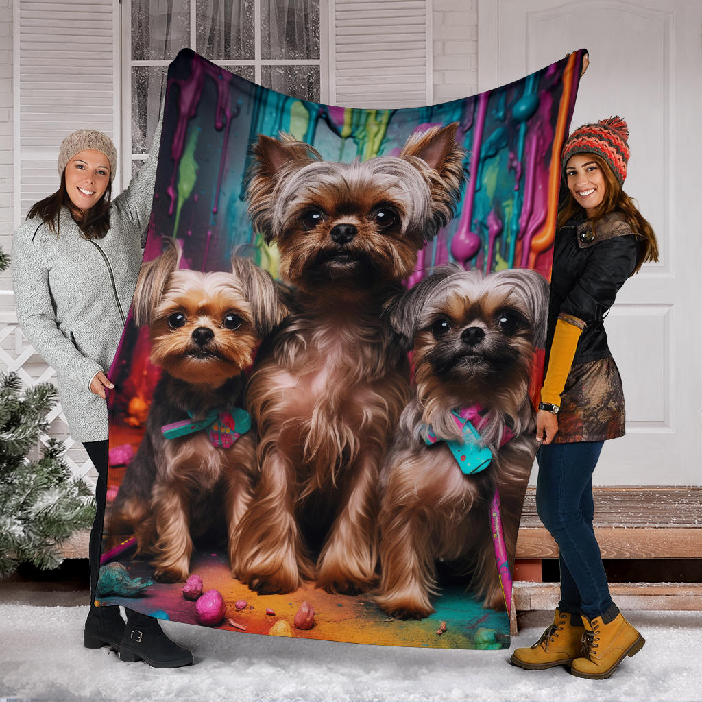 Brussels Griffon Blanket, Trippy Psychedelics Brussels Griffon Fleece Blanket, Brussels Griffon Throw Blanket, Brussels Griffon Gifts