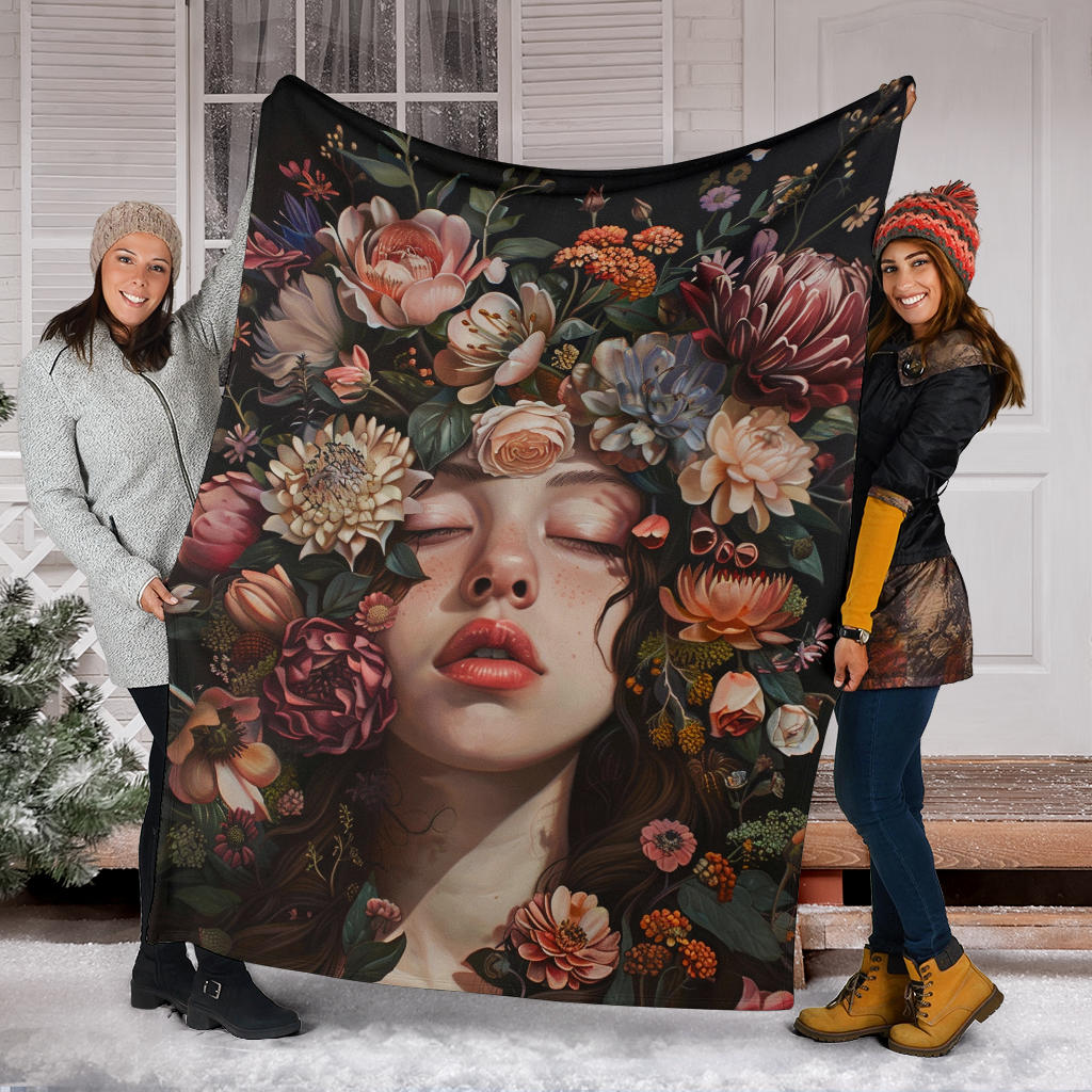 Floral Fantasy Blanket,  Floral Fantasy Estetic Blanket, Floral Fantasy Blanket Gifts, Blanket