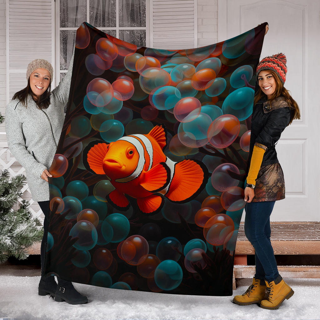 Clownfish Blanket, Clownfish Throw Blanket, Clownfish Gifts