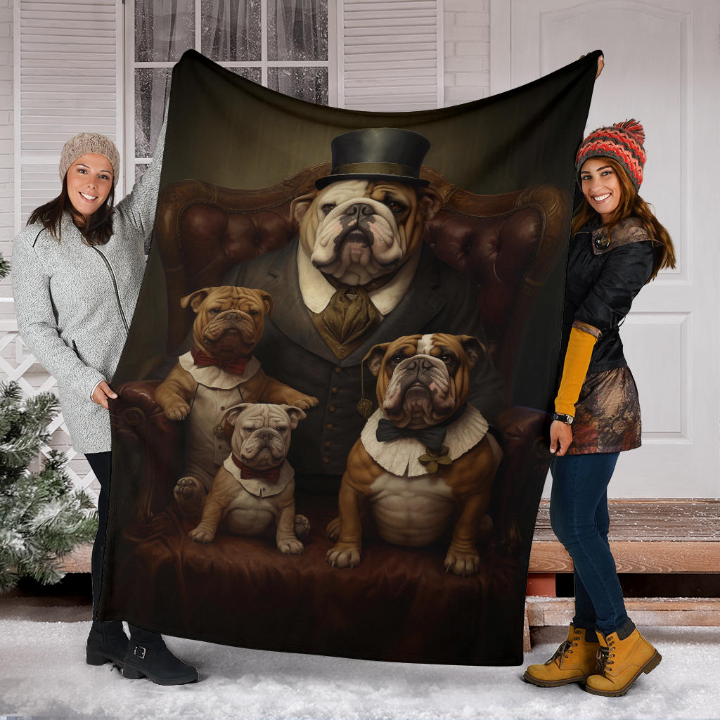 Bulldog Family Blanket, Bulldog Gifts, Bulldog Blanket, Bulldog Throw Blanket