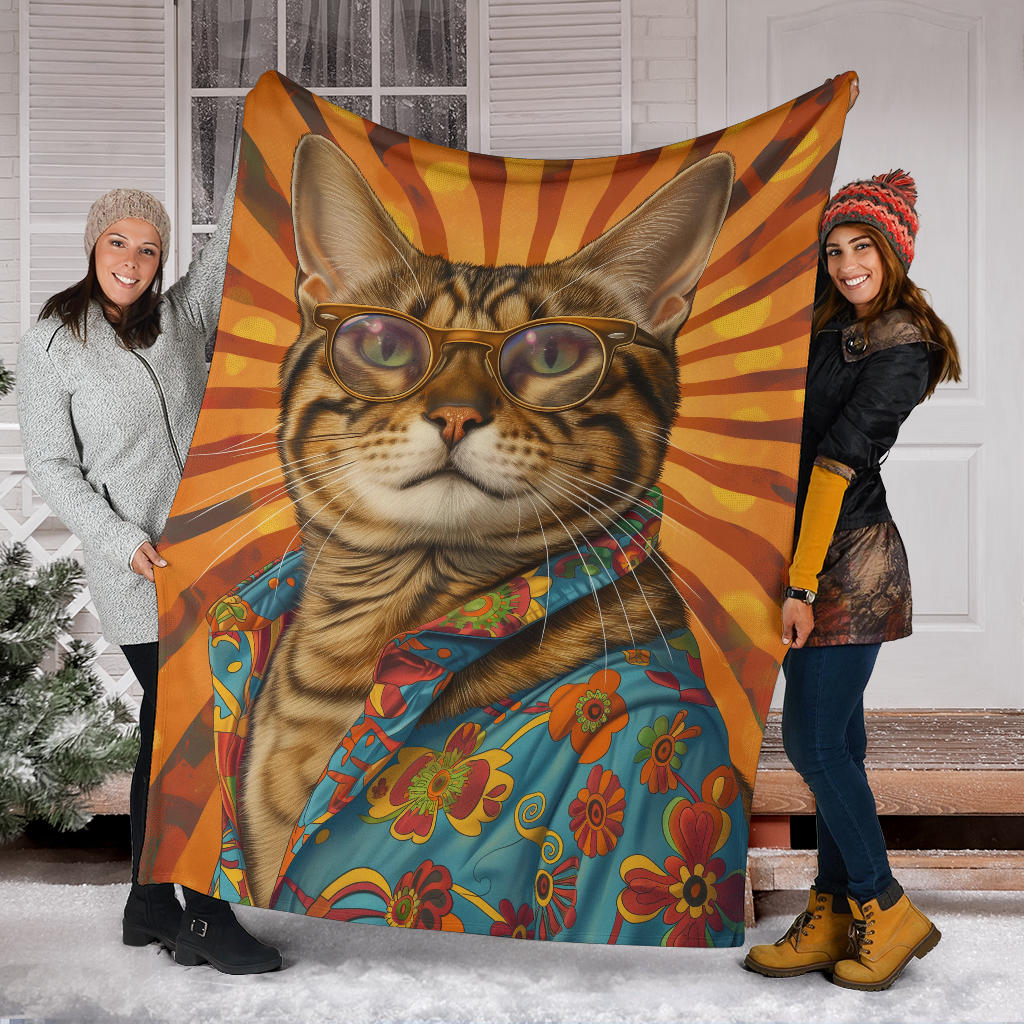 Bengal cat Blanket, Trippy Psychedelics Bengal cat Fleece Blanket, Bengal cat Throw Blanket, Bengal cat Gifts