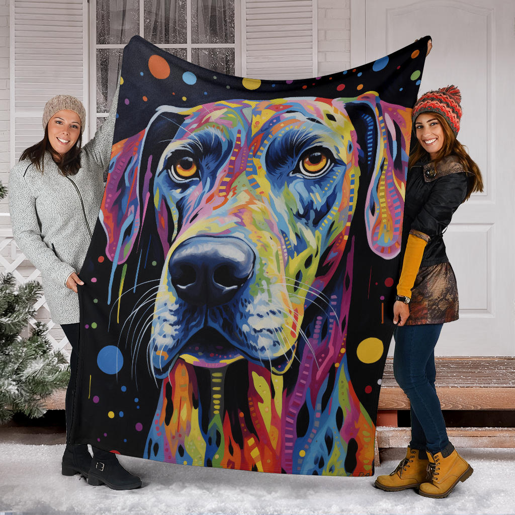 Trippy Psychedelics Great Dane Blanket, Great Dane Fleece Blanket, Great Dane Throw Blanket, Great Dane Gifts