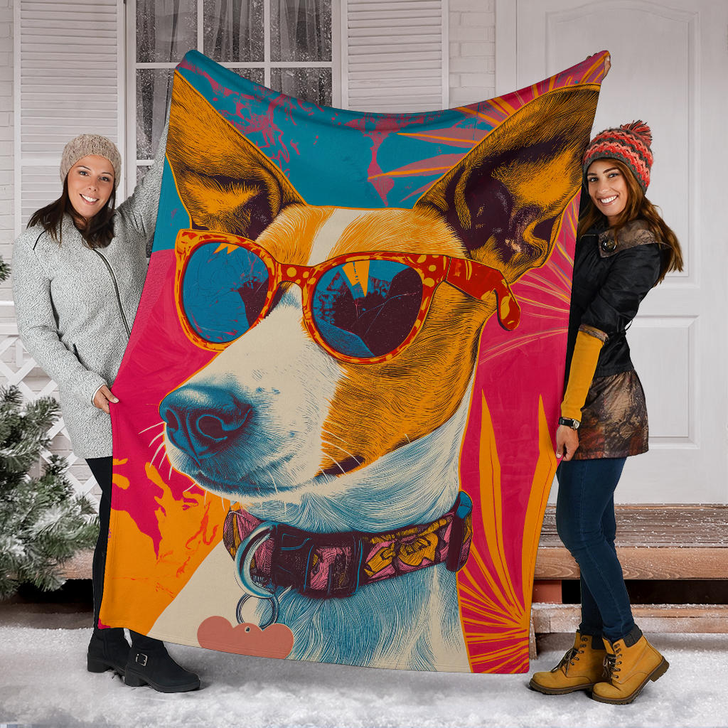 Japanese Terrier Blanket, Trippy Psychedelics Japanese Terrier Fleece Blanket, Japanese Terrier Throw Blanket, Japanese Terrier Gifts