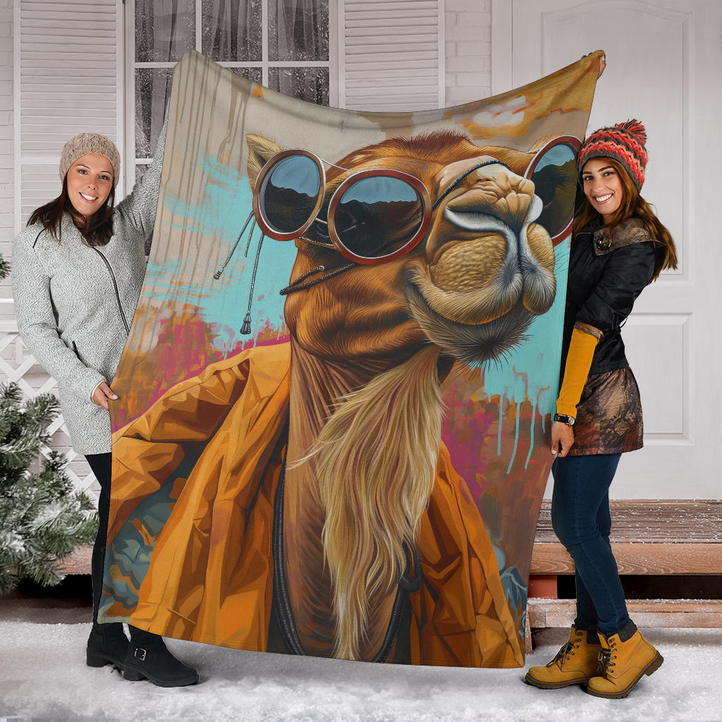 Camel Blanket, Trippy Psychedelics Camel Fleece Blanket, Camel Throw Blanket, Camel Gifts