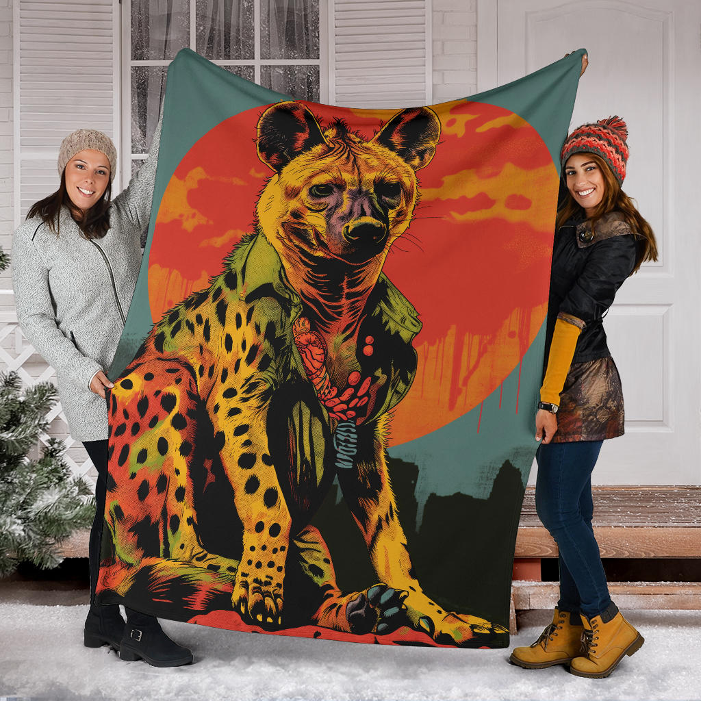 Hyena animal Blanket, Trippy Psychedelics Hyena animal Fleece Blanket, Hyena animal Throw Blanket, Hyena animal Gifts