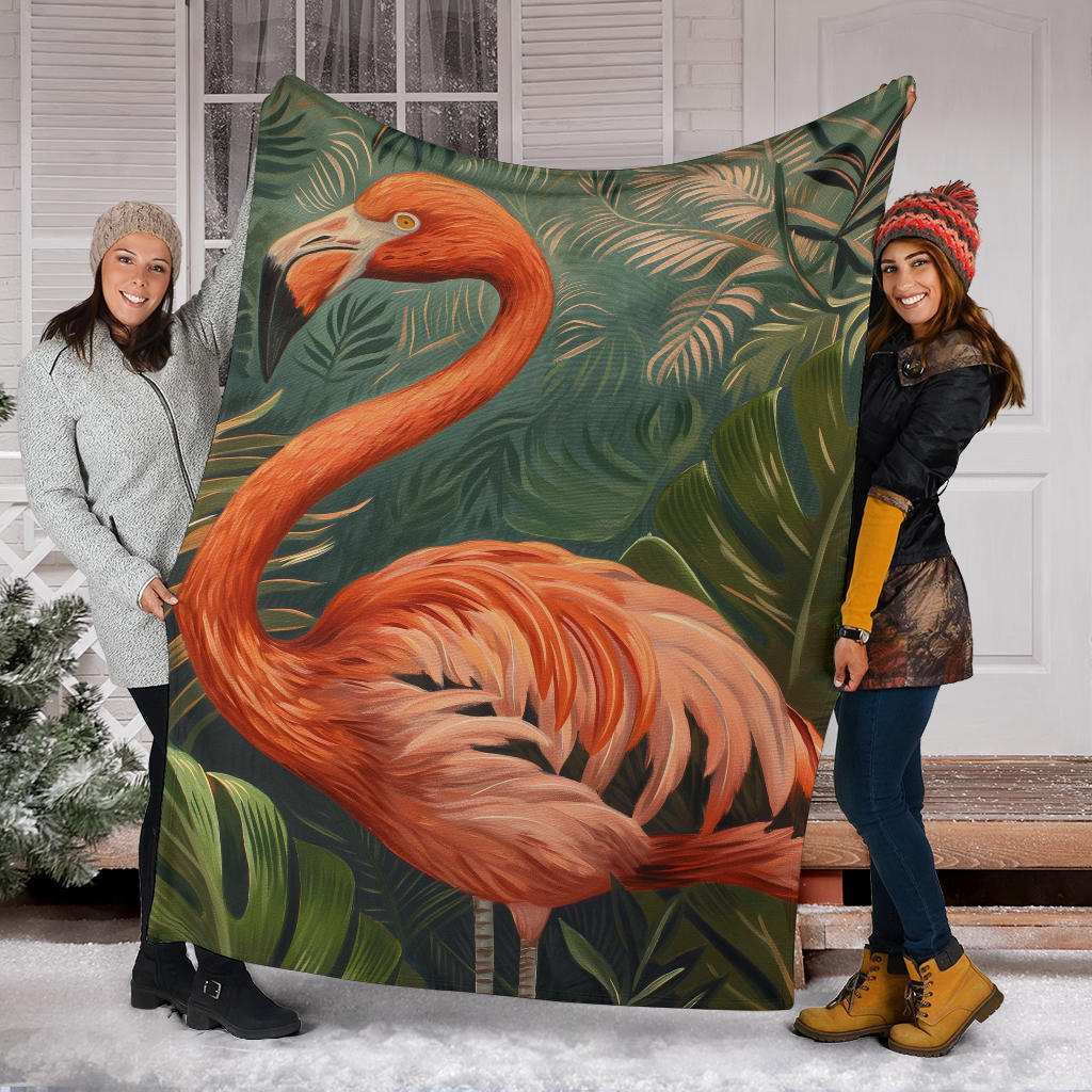 Flamingo Blanket, Trippy Psychedelics Flamingo Fleece Blanket, Flamingo Throw Blanket, Flamingo Gifts