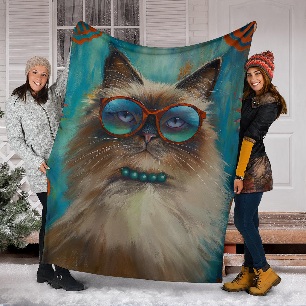 Himalayan cat Blanket, Trippy Psychedelics Himalayan cat Fleece Blanket, Himalayan cat Throw Blanket, Himalayan cat Gifts