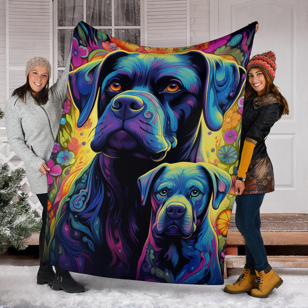 Cane Corso Blanket, Trippy Psychedelics Cane Corso Fleece Blanket, Cane Corso Throw Blanket, Cane Corso Gifts