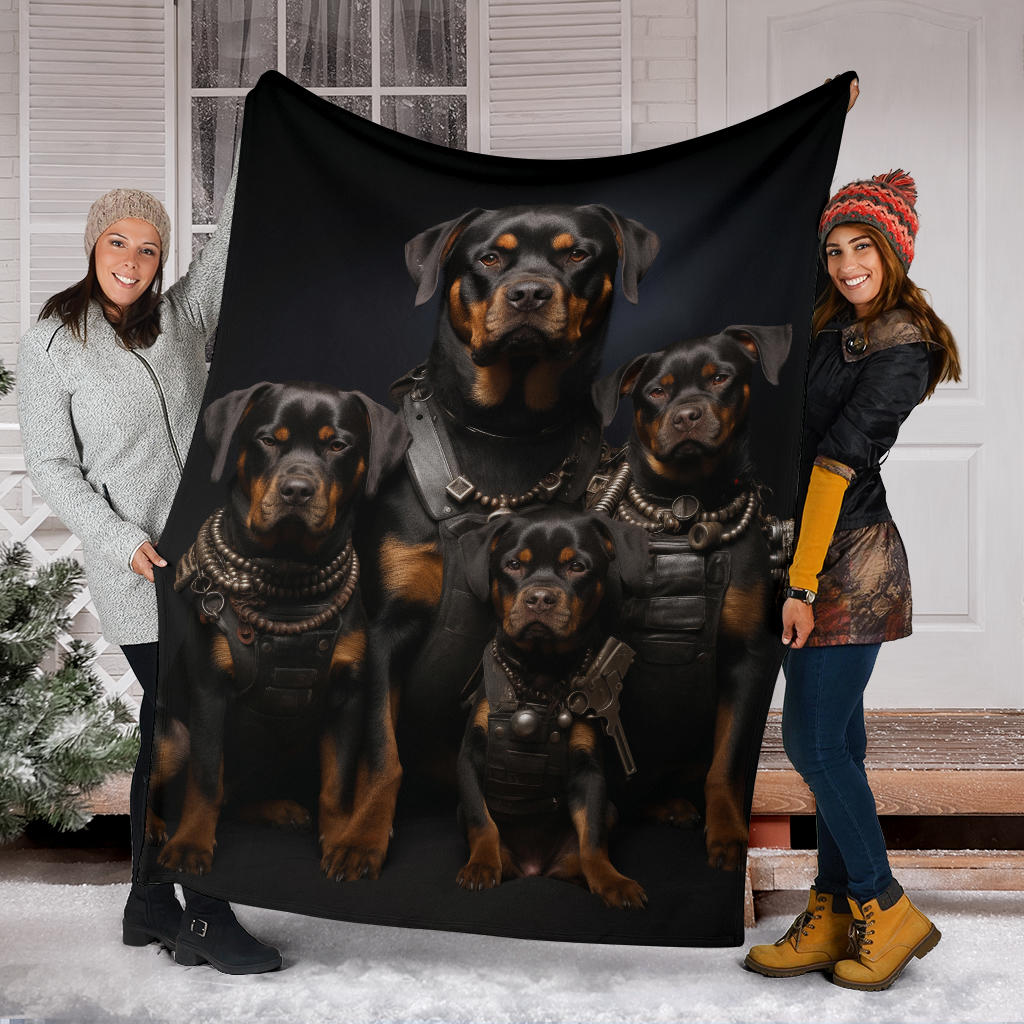 Rottweiler Family Blanket, Rottweiler Blanket, Rottweiler gifts, Rottweiler Throw Blanket