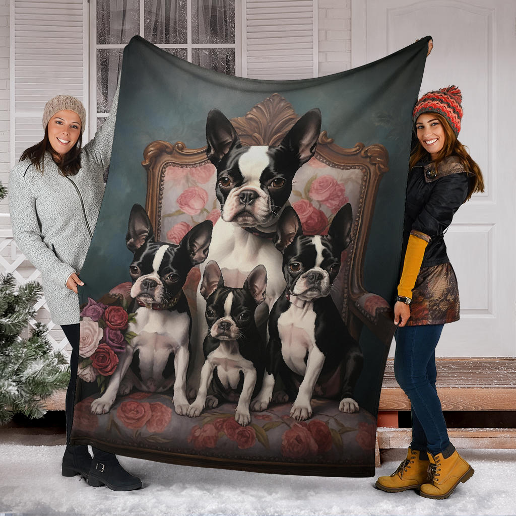 Boston Terrier Family Blanket, Boston Terrier Blanket, Boston Terrier Throw Blanket, Boston Terrier, Boston Terrier Gifts