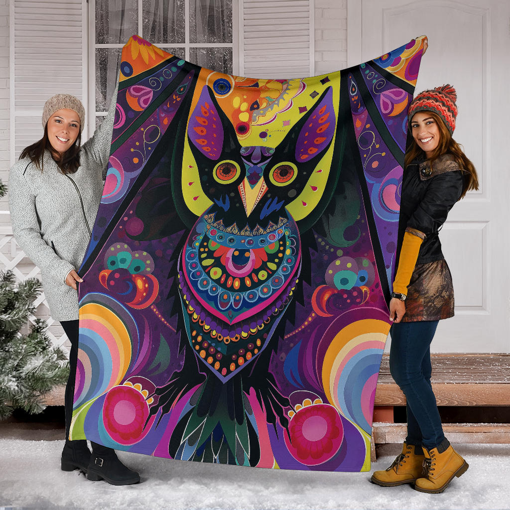 Bat animal Blanket, Trippy Psychedelics Bat animal Fleece Blanket, Bat animal Throw Blanket, Bat animal Gifts