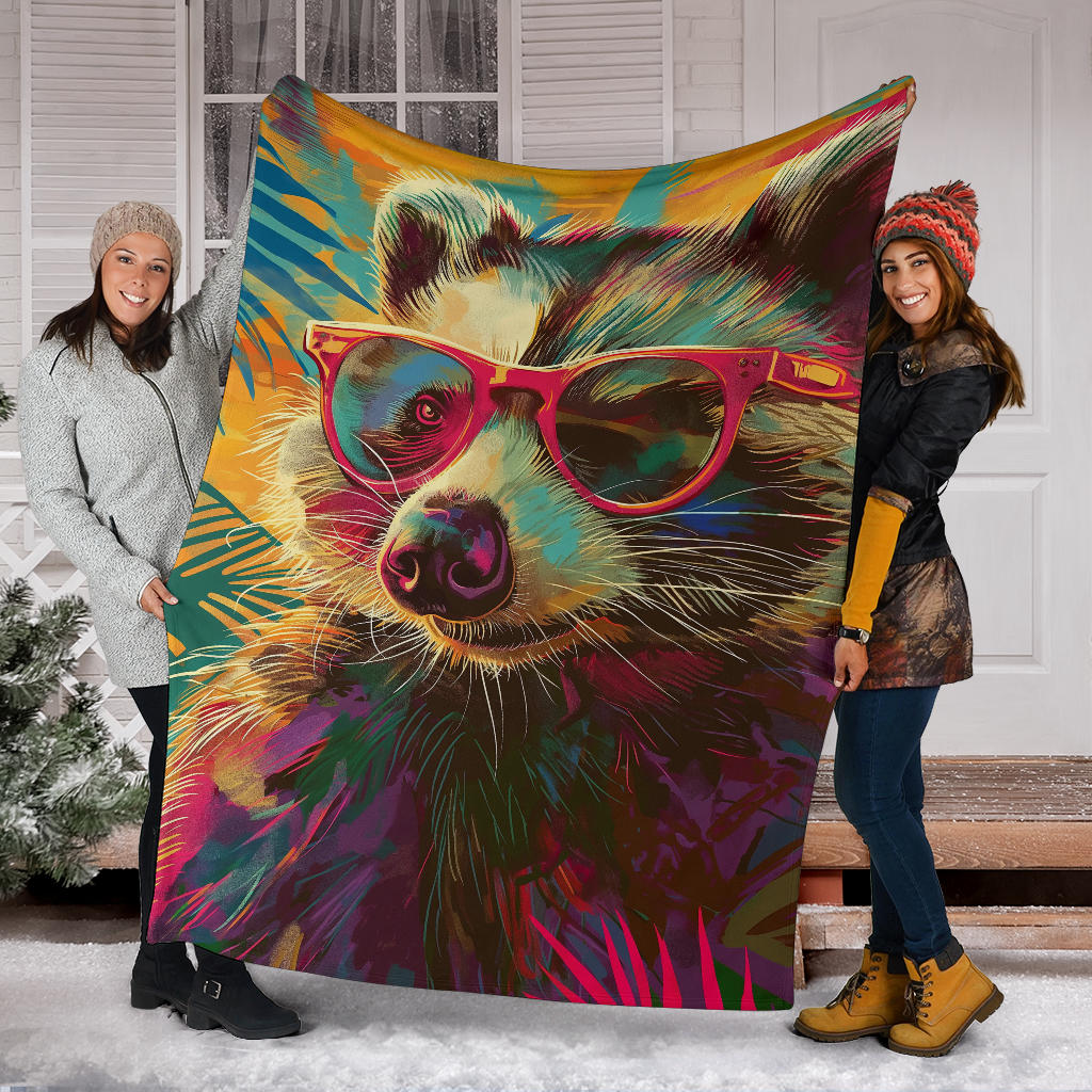 Badger Blanket, Trippy Psychedelics Badger Fleece Blanket, Badger Throw Blanket, Badger Gifts