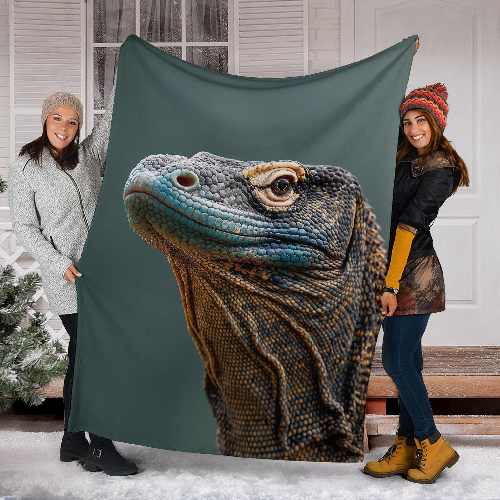 Komodo Dragon Blanket, Trippy Psychedelics Komodo Dragon Fleece Blanket, Komodo Dragon Throw Blanket, Komodo Dragon Gifts