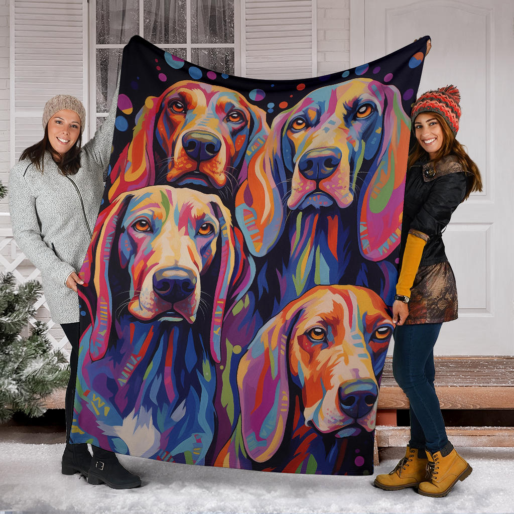 Treeing Walker Coonhound Blanket, Trippy Psychedelics Treeing Walker Coonhound Fleece Blanket, Treeing Walker Coonhound Throw Blanket, Treeing Walker Coonhound Gifts