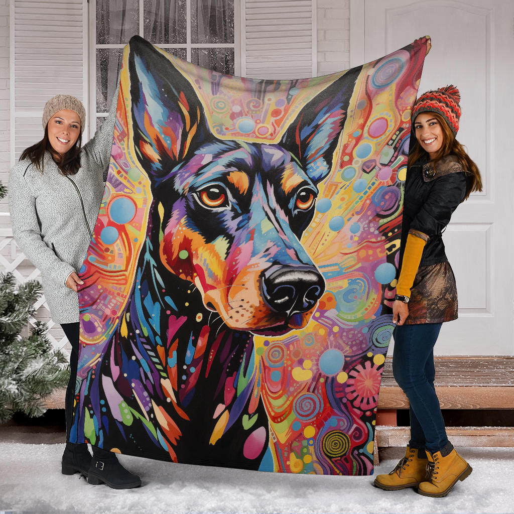 Trippy Psychedelics Doberman Pinscher Blanket, Doberman Pinscher Throw Blanket, Doberman Pinscher Fleece Blanket, Doberman Pinscher Gifts