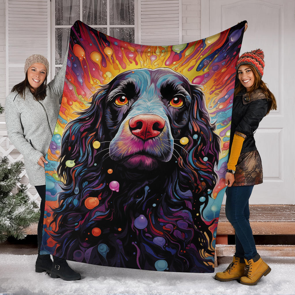 American Water Spaniel Blanket, Trippy Psychedelics American Water Spaniel Fleece Blanket, American Water Spaniel Throw Blanket, American Water Spaniel Gifts