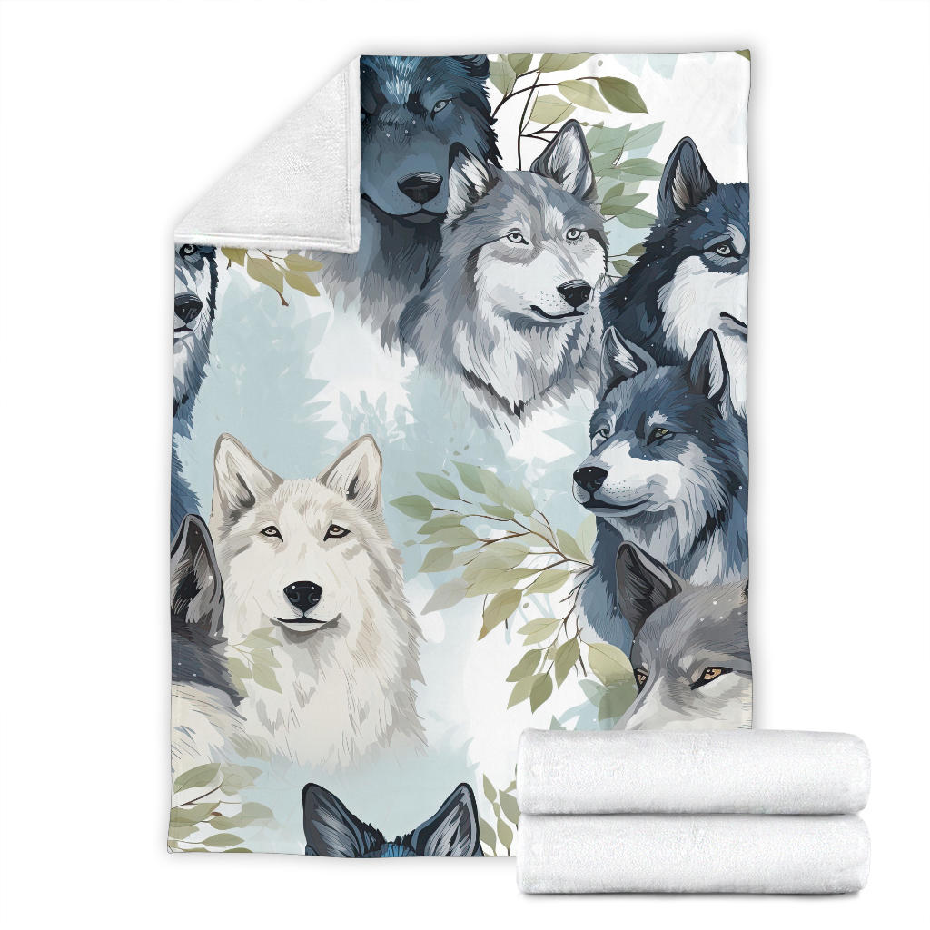 Wolf Faces Blanket