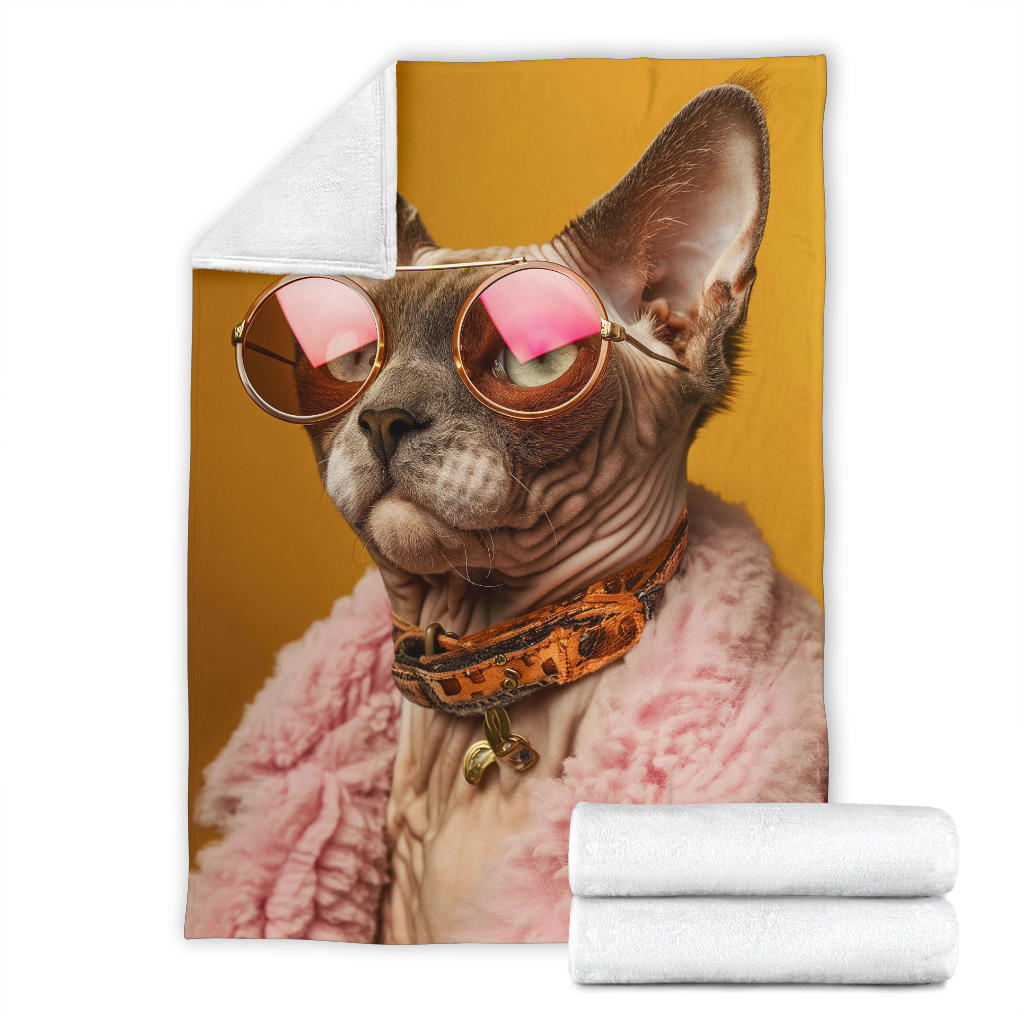 Devon Rex cat Blanket, Trippy Psychedelics Devon Rex cat Fleece Blanket, Devon Rex cat Throw Blanket, Devon Rex cat Gifts