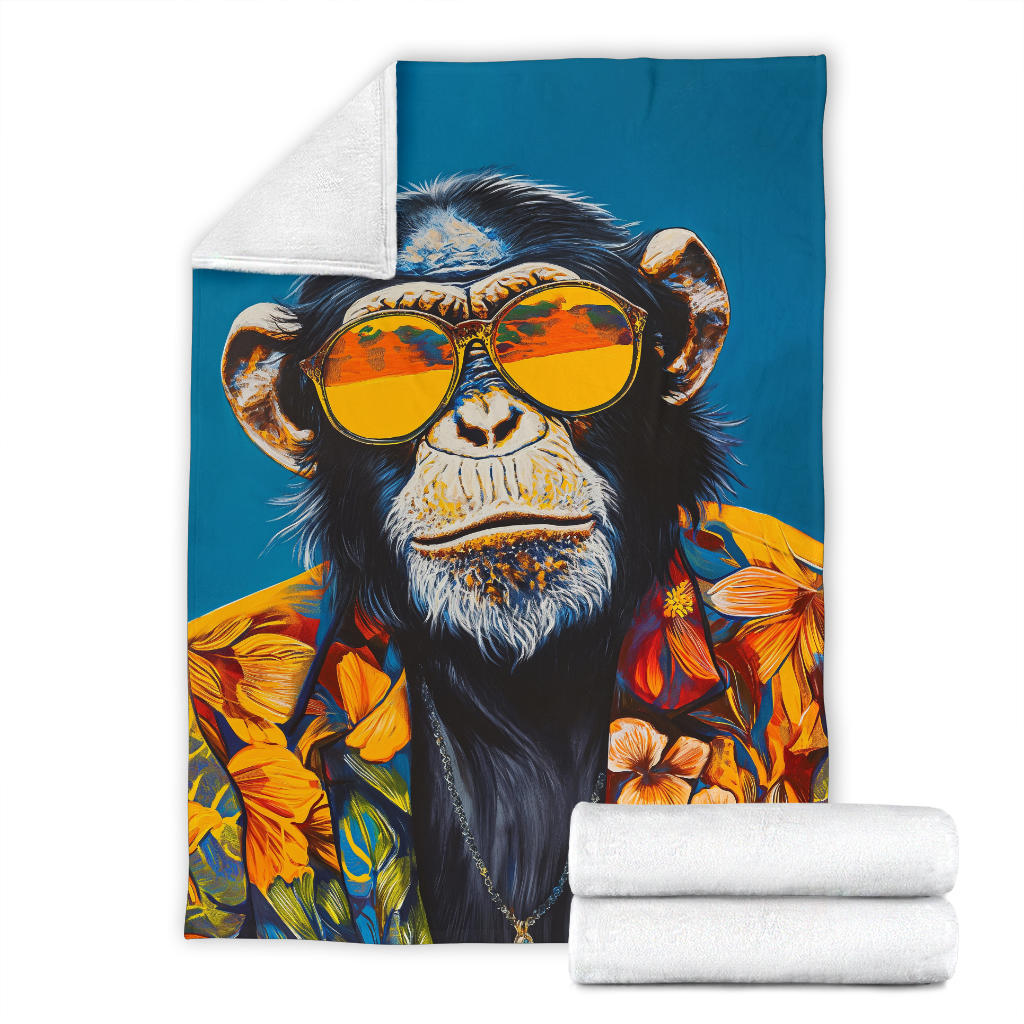 Monkey Blanket, Trippy Psychedelics Monkey Fleece Blanket, Monkey Throw Blanket, Monkey Gifts