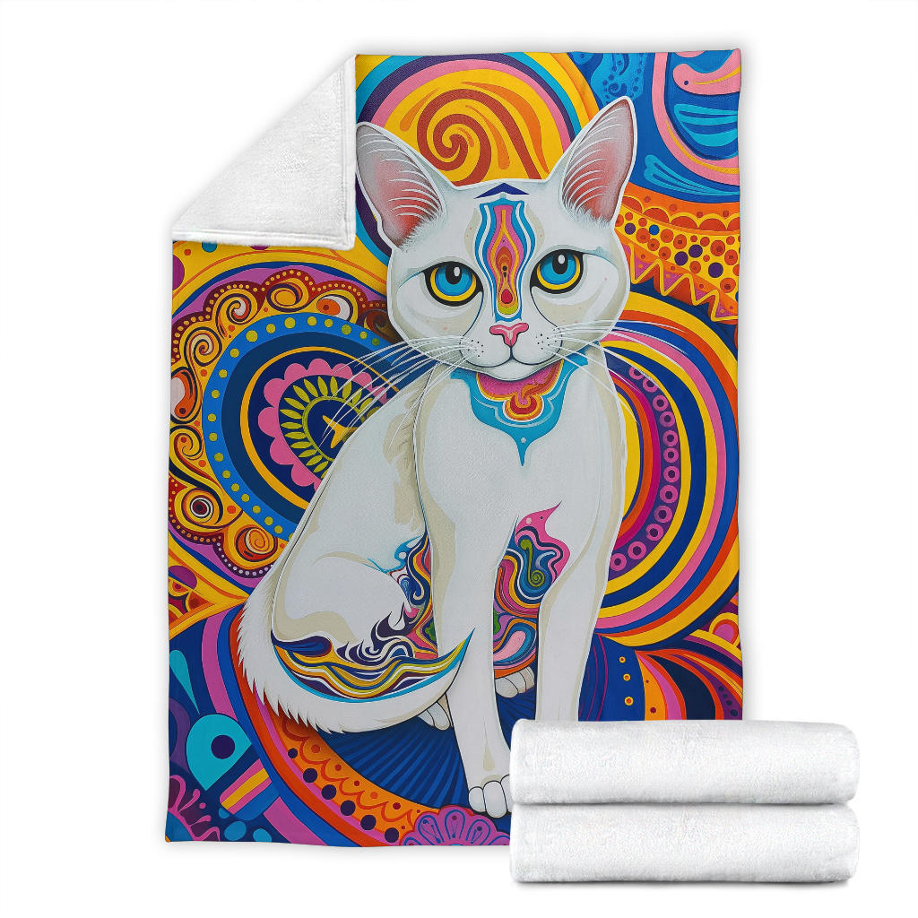 Burmilla cat Blanket, Trippy Psychedelics Burmilla cat Fleece Blanket, Burmilla cat Throw Blanket, Burmilla cat Gifts