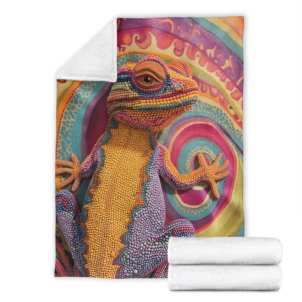 Lizard Blanket, Trippy Psychedelics Lizard Fleece Blanket, Lizard Throw Blanket, Lizard Gifts