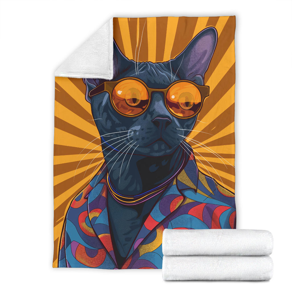 Korat cat Blanket, Trippy Psychedelics Korat cat Fleece Blanket, Korat cat Throw Blanket, Korat cat Gifts