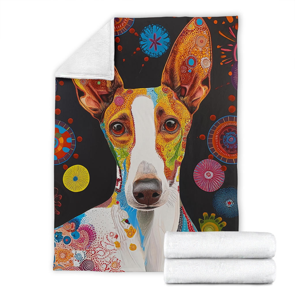 Ibizan Hound Blanket, Trippy Psychedelics Ibizan Hound Fleece Blanket, Ibizan Hound Throw Blanket, Ibizan Hound Gifts