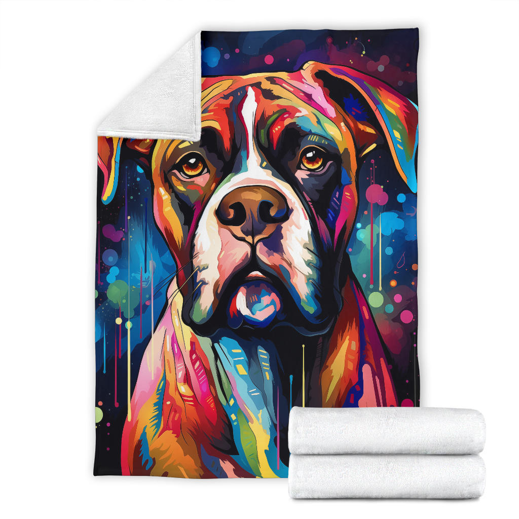 Trippy Psychedelics Boxer Blanket, Boxer Throw Blanket, Boxer Fleece Blanket, Boxer Gifts