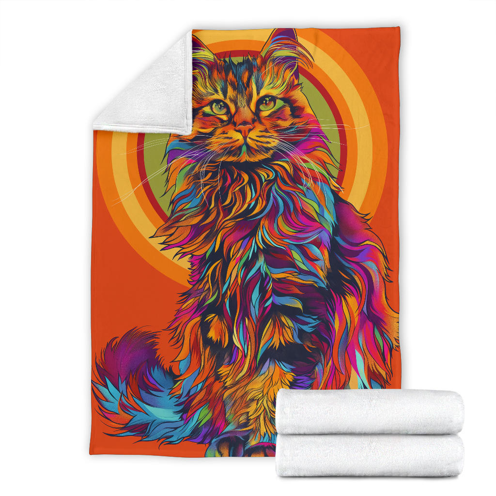 Ragamuffin Cat Blanket, Trippy Psychedelics Ragamuffin Cat Fleece Blanket, Ragamuffin Cat Throw Blanket, Ragamuffin Cat Gifts