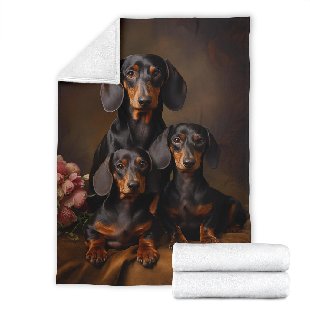 Dachshund Family Blanket, Dachshund Fleece Blanket, Dachshund Gifts, Dachshund Throw Blanket