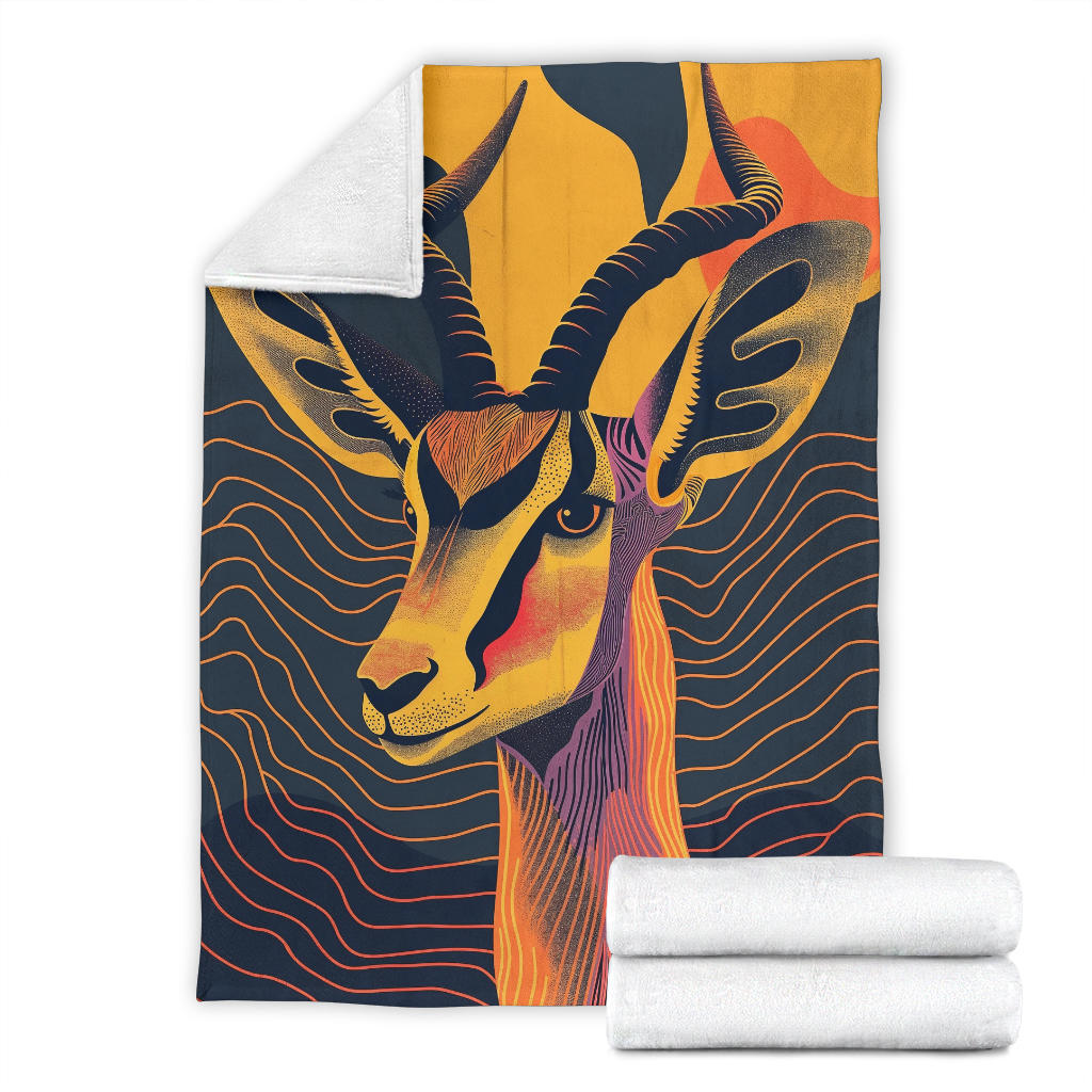 Gazelle animal Blanket, Trippy Psychedelics Gazelle animal Fleece Blanket, Gazelle animal Throw Blanket, Gazelle animal Gifts