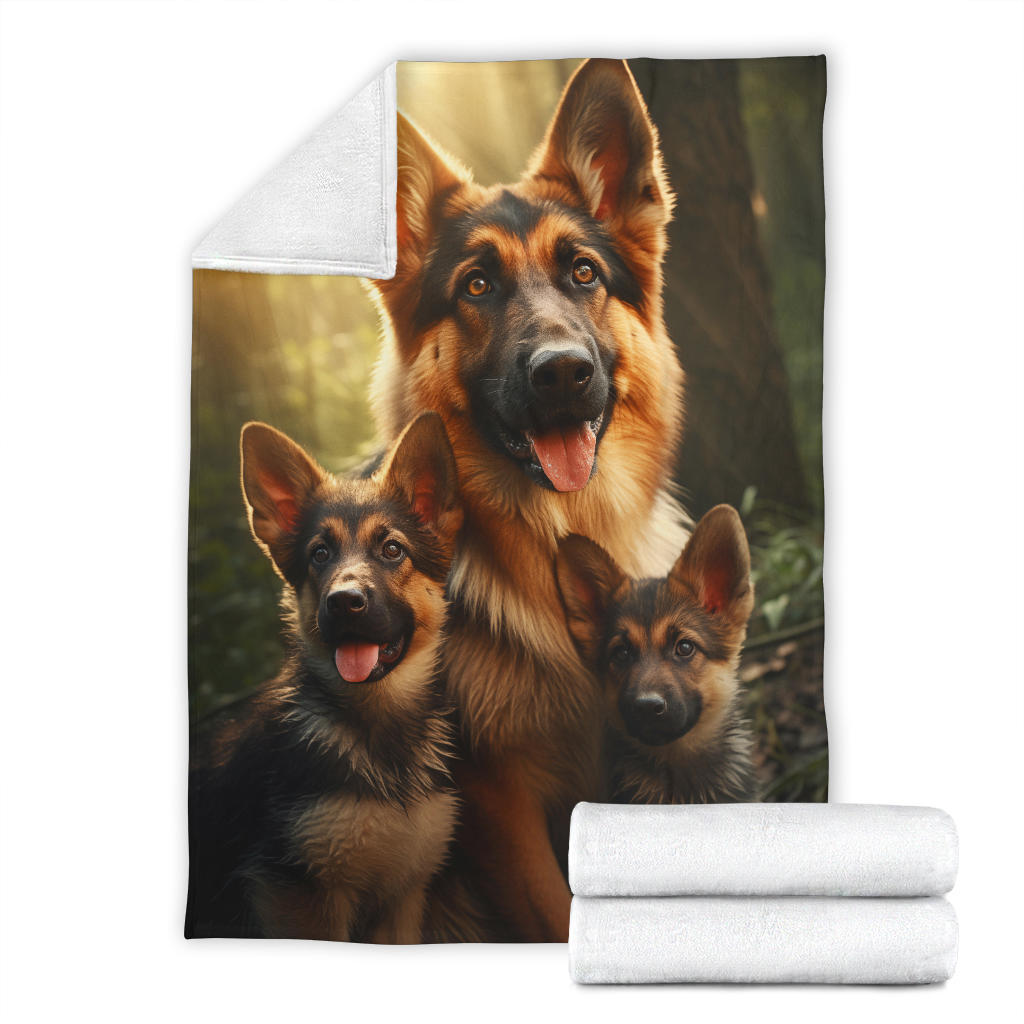 German Shepherd Family Blanket, German Shepherd Gifts, German Shepherd Throw Blanket, German Shepherd Fleece Blanket