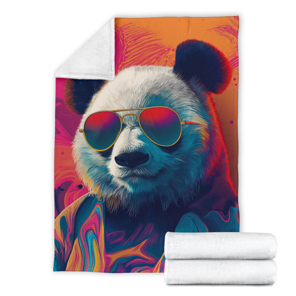 Panda Blanket, Trippy Psychedelics Panda Fleece Blanket, Panda Throw Blanket, Panda Gifts