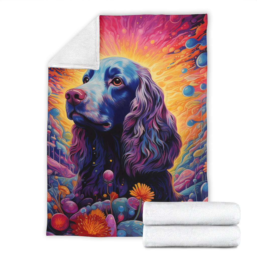 American Water Spaniel Blanket, Trippy Psychedelics American Water Spaniel Fleece Blanket, American Water Spaniel Throw Blanket, American Water Spaniel Gifts