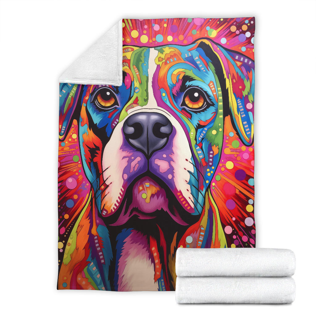 Trippy Psychedelics Boxer Blanket, Boxer Throw Blanket, Boxer Fleece Blanket, Boxer Gifts