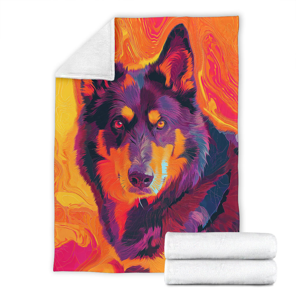 Lapponian Herder Dog Blanket, Trippy Psychedelics Lapponian Herder Dog Fleece Blanket, Lapponian Herder Dog Throw Blanket, Lapponian Herder Dog Gifts