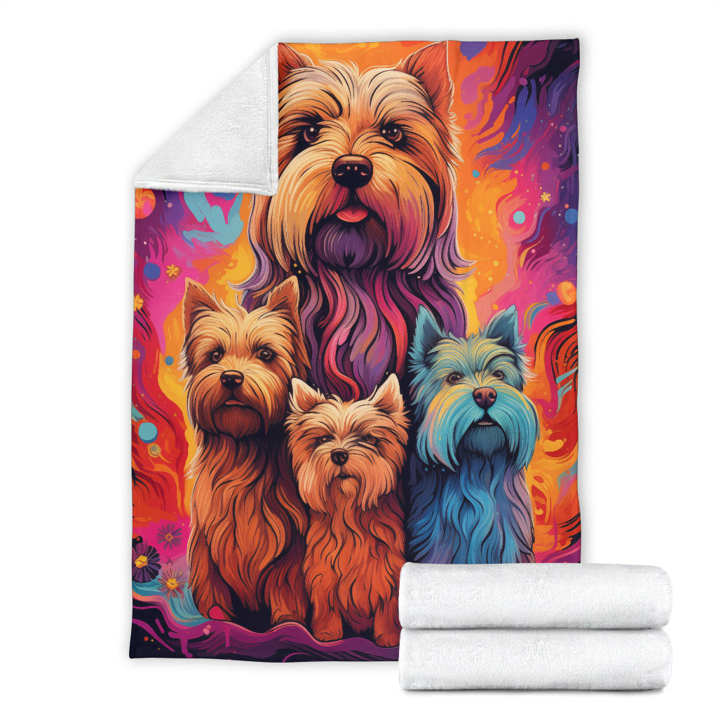 Glen of Imaal Terrier Blanket, Trippy Psychedelics Glen of Imaal Terrier Fleece Blanket, Glen of Imaal Terrier Throw Blanket, Glen of Imaal Terrier Gifts